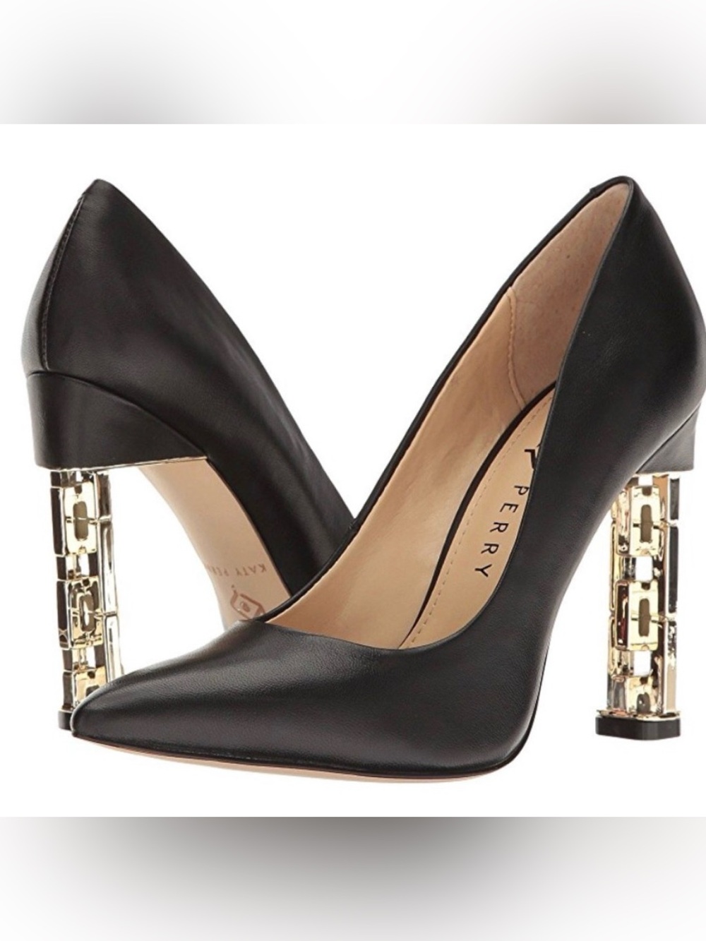 Katy Perry The Suzzie Chain Heel Pumps Black Size 9.5 - Picture 2 of 5
